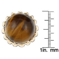   Yellow Gold Tigers Eye 1970s Cocktail Ring (Size 5.5)  Overstock