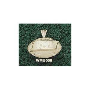 Western Michigan University WMU Football Pendant (Gold Plated):  