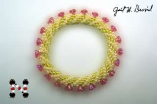 Designer Bead Crochet Bracelet with flower beads  