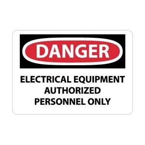 D433PB   Danger, Electrical Equipment Authorized Personnel, 10 X 14 