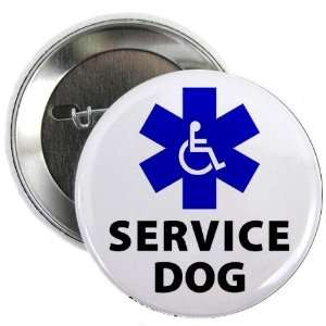  SERVICE DOG Blue ADA Wheelchair Symbol 2.25 inch Pinback 