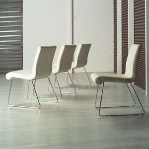 Creative Images C5075 White Chairs Set Dining Chair, Chrome (4:  