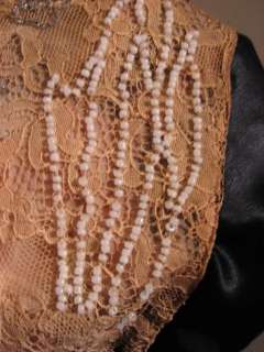   Silk Satin Drop Waist Flapper Dress~Beaded Bird~Silk Tassels  