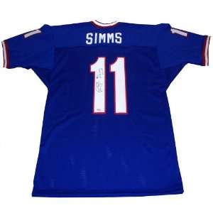  Phil Simms New York Giants Autographed Blue Custom Jersey 