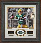 Aaron Rodgers GAME WORN Jersey Swatch Framed Display   Green Bay 