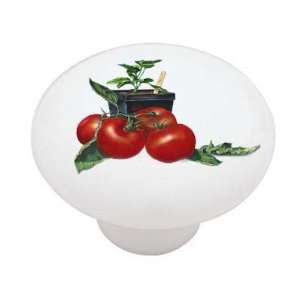 Tomato Plant High Gloss Ceramic Drawer Knob
