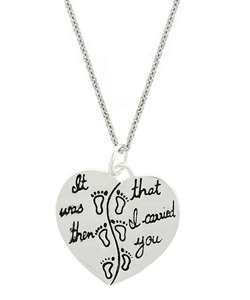 Sterling Silver Spiritual Heart Necklace  Overstock