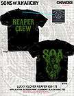   SONS OF ANARCHY REAPER CREW LUCKY CLOVER IRELAND 2 SIDED SHIRT XXL 2XL