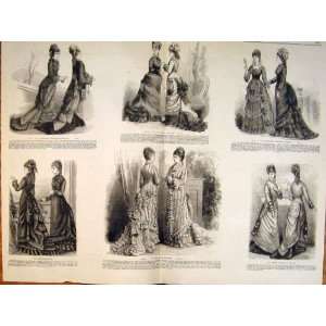  Ladies Fashion Dress Costume Toilette Dresses 1876