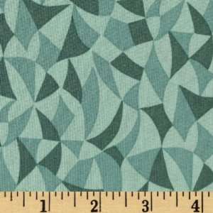  44 Wide Lilliana Abstract Shapes Green Fabric By The 