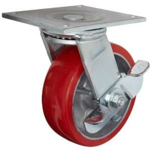 , Swivel with Pinch Brake, Polyurethane on Aluminum Wheel, Roller 