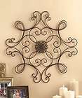 New Scrolled Metal Iron Square Medallion Wall Art Room Decor