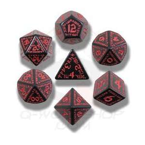  Runic Black/Red 7 piece Dice Set Toys & Games