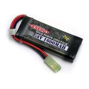 Tenergy 7.4v 1600 mAh 20C LiPo Airsoft Battery:  Sports 