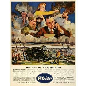  1945 Ad White Motor Co Home Front Telecommunications Wires 