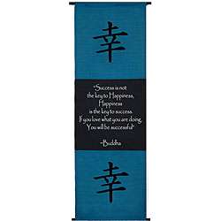 Happiness Buddha Quote Turquoise Scroll (Indonesia)  