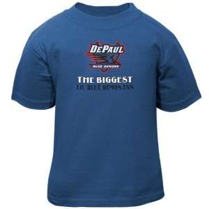   Infant Royal Blue Biggest Lil Fan Graphic T shirt
