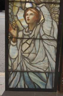 Genuine 100 Year Old Tiffany Studios Stained Glass Window + Angel 