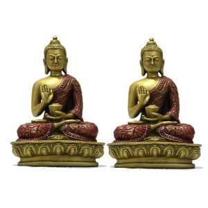  Buddhist Statue ~ Red and Gold Small Buddha Statue in 