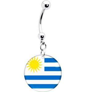 Uruguay Flag Belly Ring