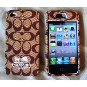  Plastic iPhone 4 Front & Back Case Cover Net Brown 
