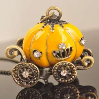 New Design Retro Style Beautiful Yellow pumpkin car Pendant Necklace 