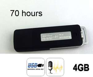   4GB USB SPY Pen Digital Audio Voice Recorder 70 Hours recording Black