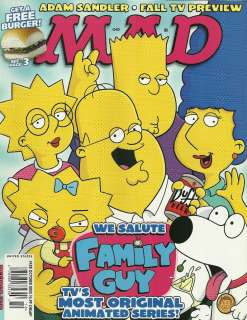 Family Guy, The Simpsons, Adam Sandler   October, 2005 Mad Magazine 
