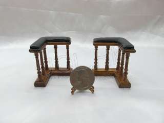 Pair 1:12 Scale Doll House Fireplace Fender Finished In Walnut  FREE 