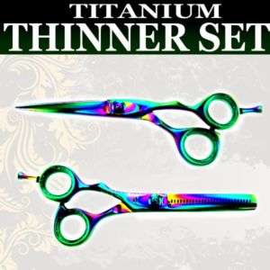 Titanium Barber Hair Cutting Thinning Scissors Shears  