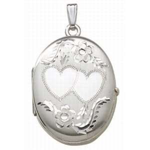  Sterling Silver Oval Four Photo Locket Jewelry