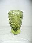 Seneca DRIFTWOOD Footed Tumbler ICE TEA Avocado Green Olive Glass