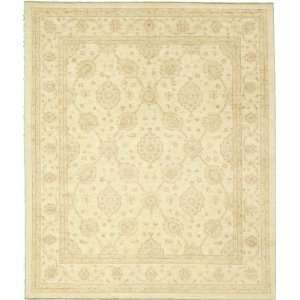  80 x 95 Ivory Hand Knotted Wool Ziegler Rug: Home 