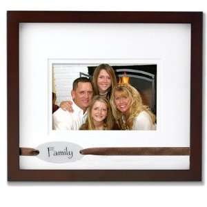  Family Picture Frame with Double Mat in Walnut: Home 