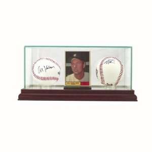   and Card Display Case with Glass Top and Wood Base: Sports & Outdoors