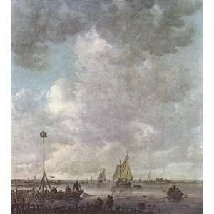   , painting name Marine Landscape with Fishermen, By Goyen Jan van