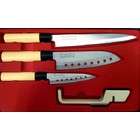Concord 4pcs Sushi Santoku Chefs Knife Knives Cutlery Set w/case