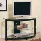 Coaster Company Curved Metal Glass TV Stand in Black Finish
