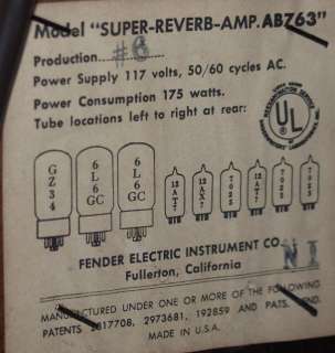 Vintage Original Fender Super Reverb Amp AB763 Original Owner Dads 