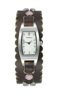 Ladies FOSSIL Brown Leather Decrative Watch JR9055 NEW  
