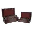 Quickway Imports Classic Leather Trunk, Designer Treasure Chest