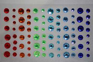 84ct 3,4,5,6mm Self Adhesive Rhinestone Gemstones DB  