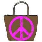   of Grunge 60s Pink Peace Symbol (Brown Background) (Peace Sign, Cool