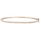   /Pink Gold Plated Cubic Zirconia Sterling Silver Bangle Bracelet 7