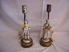 Set of 2 VINTAGE PORCELAIN FIGURINE LAMPS Lady Figurine NICE