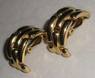 Givenchy Gold Tone Half Hoop Earrings (Clip)  