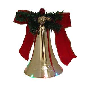   Lighted LED Musical Gold Christmas Bell Decoration at 