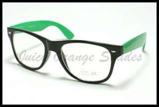   RIMMED Classic CLEAR LENS Eyeglasses Frame 2 Tone BLACK/GREEN  