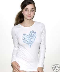NEWTG American Apparel DIY yoga Love Heart shirt top  