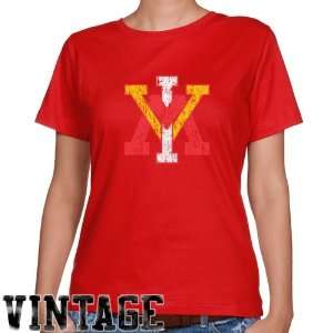 NCAA Virginia Military Institute Keydets Ladies Red Distressed Logo 
